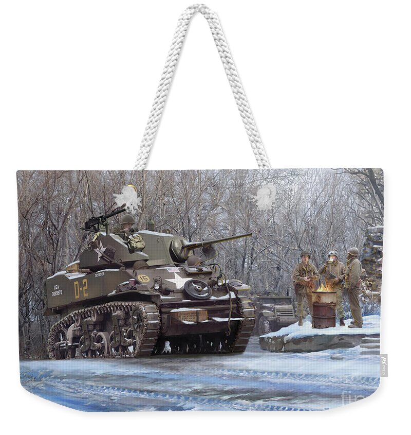 Military Art Weekender Tote Bag featuring the painting Armored Recon by Mark Karvon
