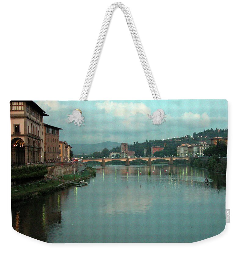 Florence Weekender Tote Bag featuring the photograph Arno River, Florence, Italy by Mark Czerniec