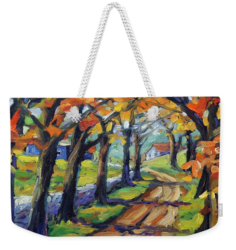Canadian Landscape Created By Richard T Pranke Weekender Tote Bag featuring the painting Around The Bend by Prankearts by Richard T Pranke