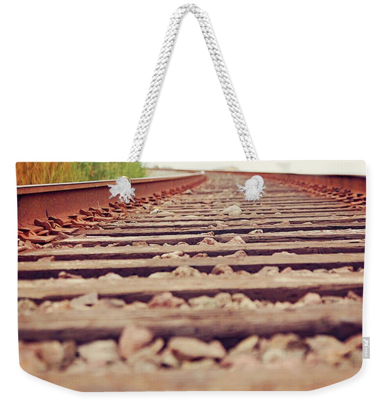 Tracks Weekender Tote Bag featuring the photograph Around The Bend by Megan Swormstedt