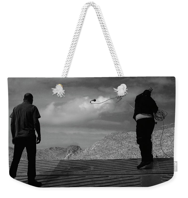 Line Weekender Tote Bag featuring the photograph Arrival by Pekka Sammallahti