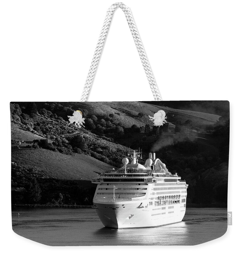 Ship Weekender Tote Bag featuring the photograph Arriving To New Zealand by Ramunas Bruzas