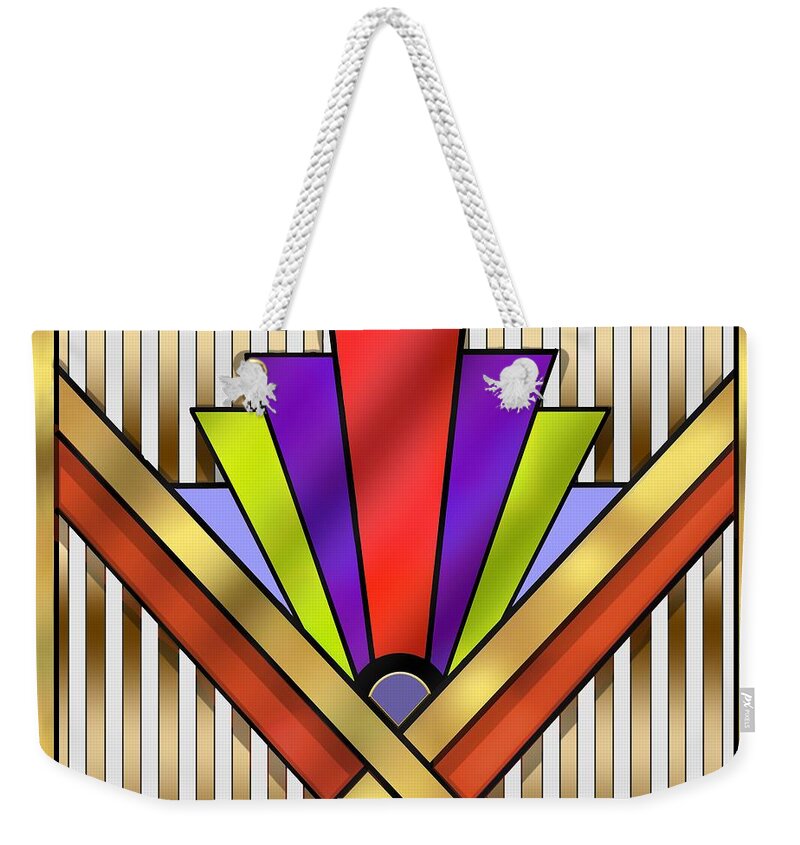 Art Deco 16 Transparent Weekender Tote Bag featuring the digital art Art Deco 16 Transparent by Chuck Staley