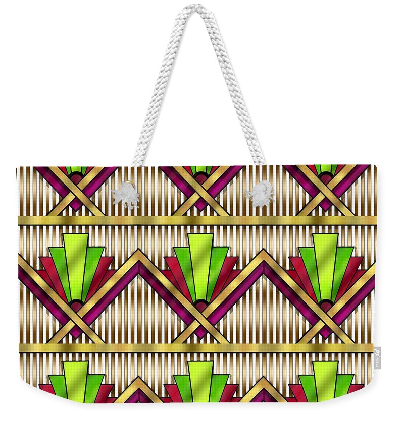 Art Deco Multiview 18 Weekender Tote Bag featuring the digital art Art Deco Multiview 18 by Chuck Staley