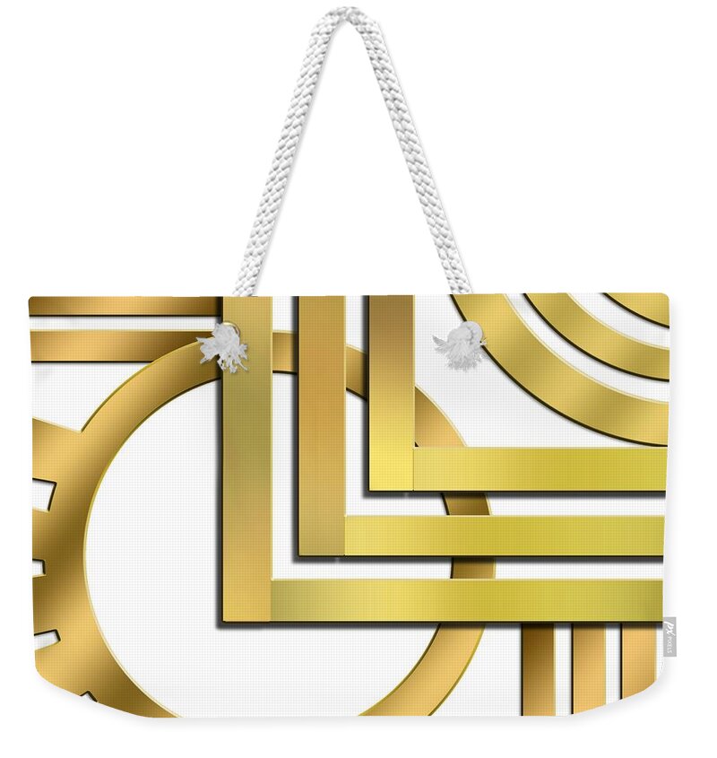 Art Deco 19 Transparent Weekender Tote Bag featuring the digital art Art Deco 19 Transparent by Chuck Staley