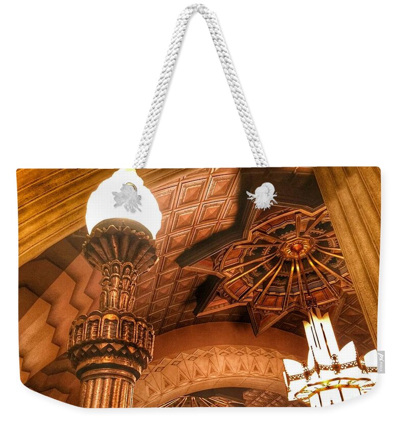 500 Views Weekender Tote Bag featuring the photograph Art Deco Ceiling by Jenny Revitz Soper