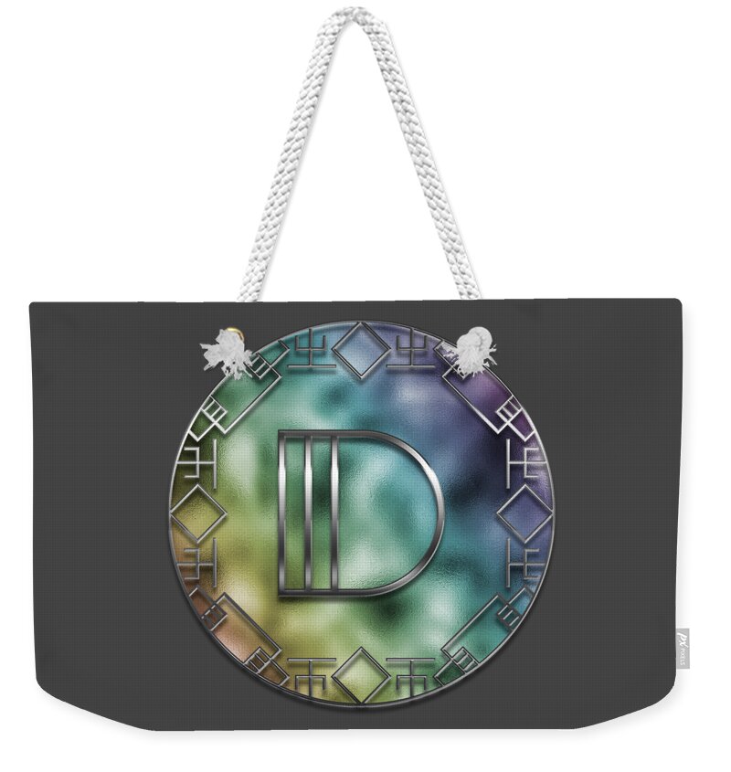 D Weekender Tote Bag featuring the digital art Art Deco - D by Mary Machare