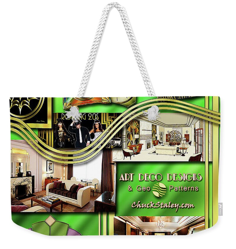 Art Deco Weekender Tote Bag featuring the digital art Art Deco Mood Board by Chuck Staley