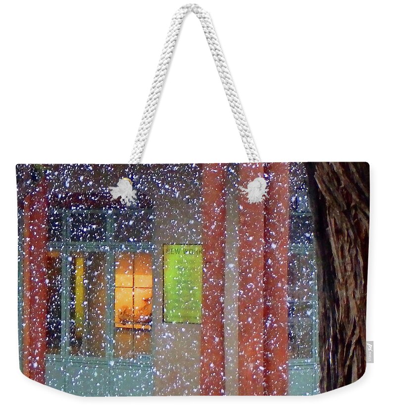 Art Weekender Tote Bag featuring the photograph Art gallery Snow Scene by Ted Keller
