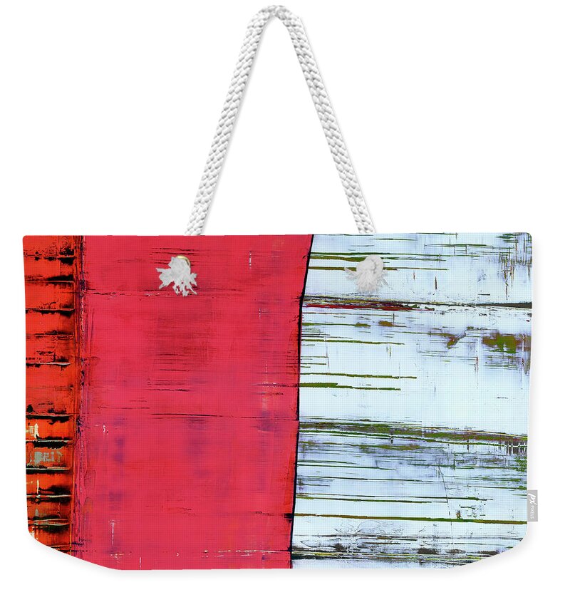 Fine Art Prints Weekender Tote Bag featuring the painting Art Print Abstract 75 by Harry Gruenert