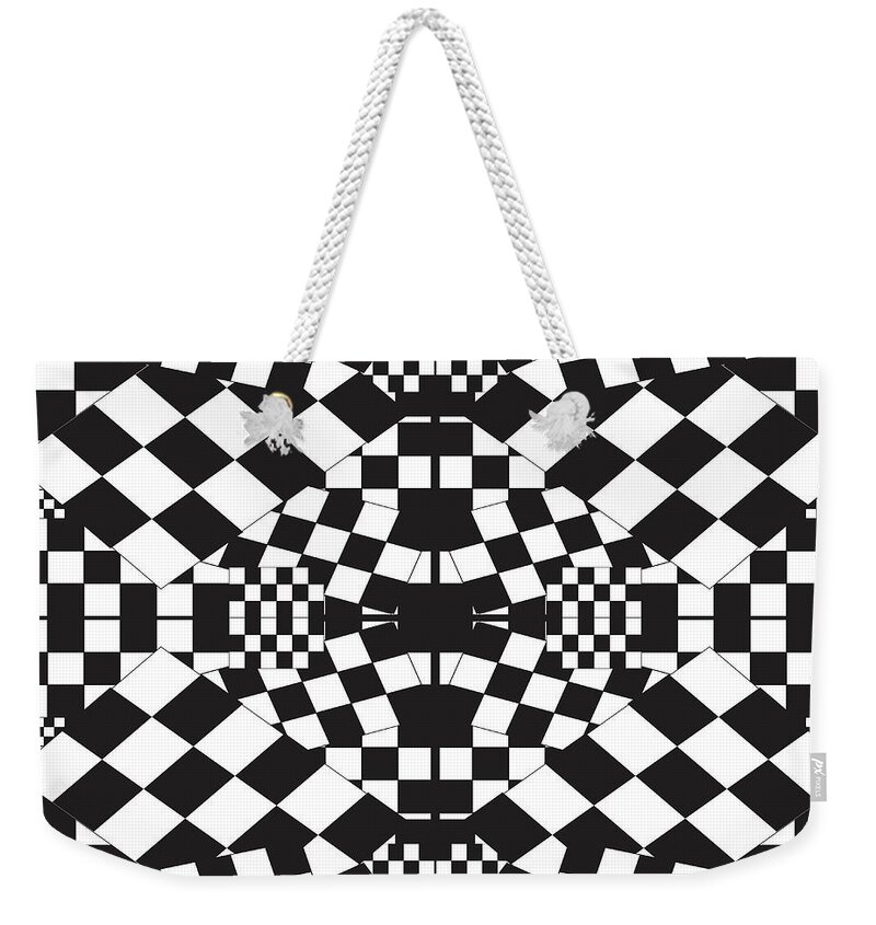Urban Weekender Tote Bag featuring the digital art 020 Checkerboard Madness by Cheryl Turner