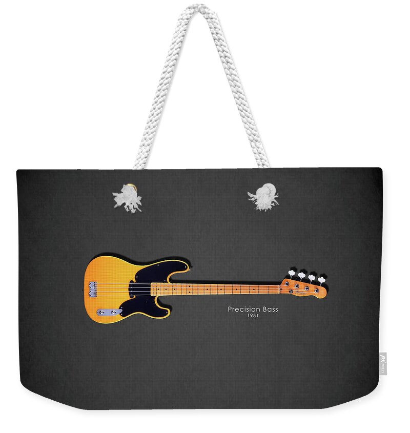 Fender Precision Bass Weekender Tote Bag featuring the photograph Fender Precision Bass 1951 by Mark Rogan