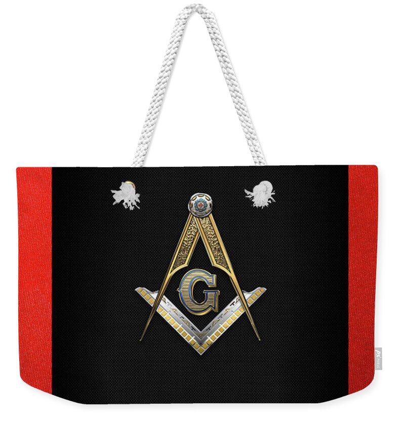 'ancient Brotherhoods' Collection By Serge Averbukh Weekender Tote Bag featuring the digital art 3rd Degree Mason - Master Mason Jewel on Red and Black Canvas by Serge Averbukh