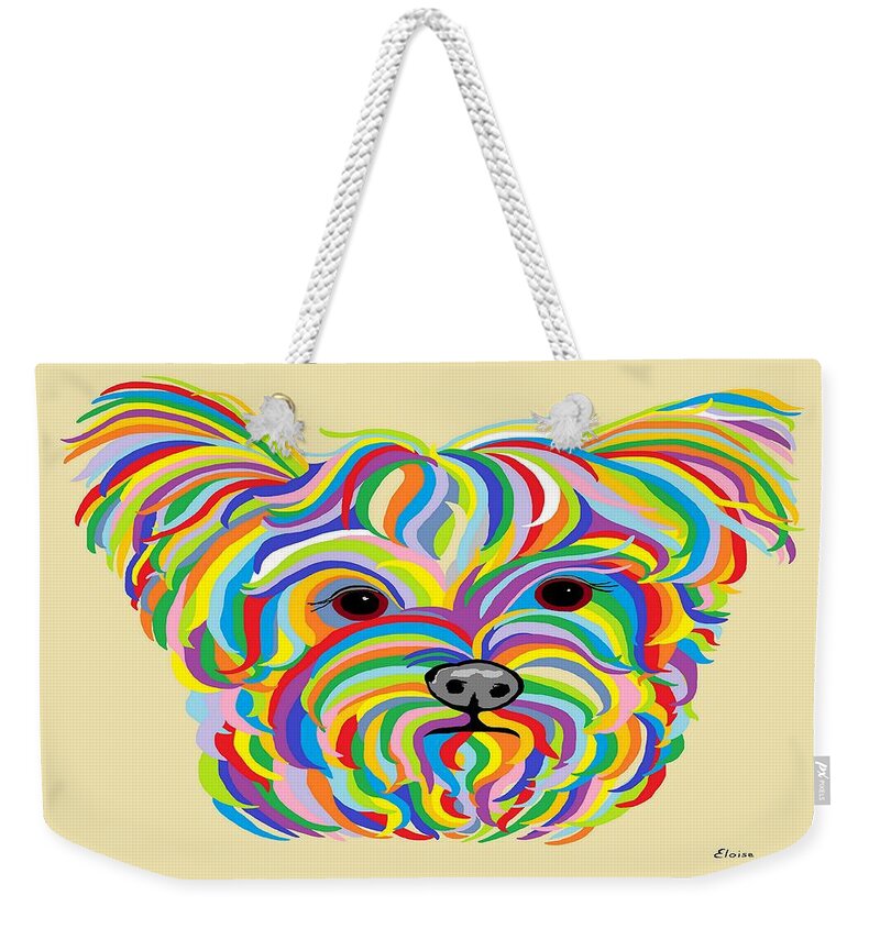 Dog Weekender Tote Bag featuring the painting Yorkshire Terrier ... Yorkie by Eloise Schneider Mote