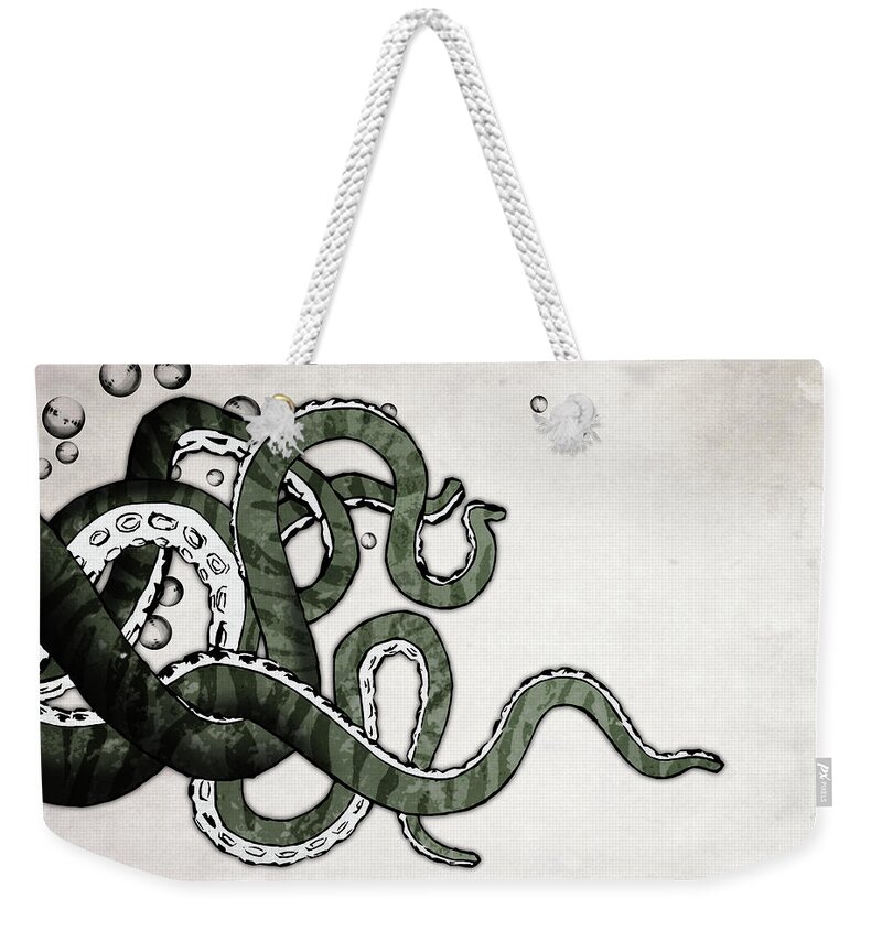 Octopus Weekender Tote Bag featuring the digital art Octopus Tentacles by Nicklas Gustafsson