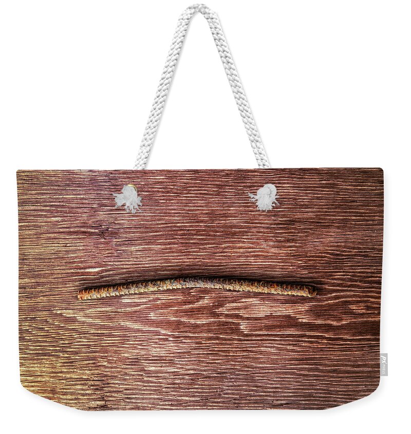 Concrete Weekender Tote Bag featuring the photograph Tools On Wood 54 by YoPedro
