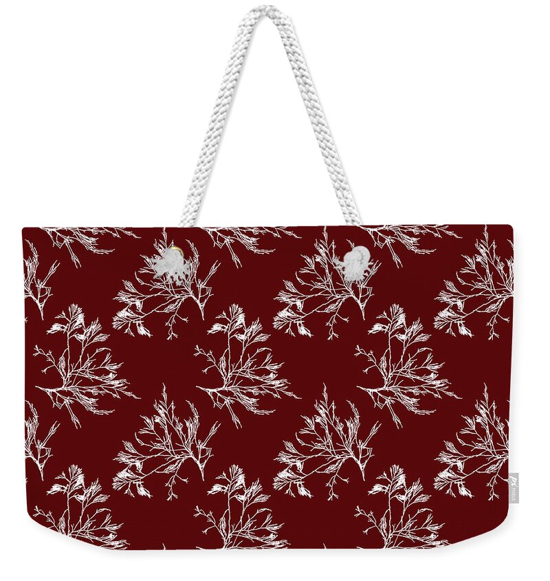 Seaweed Weekender Tote Bag featuring the mixed media Seaweed Art Cystoseira Foeniculacea by Christina Rollo