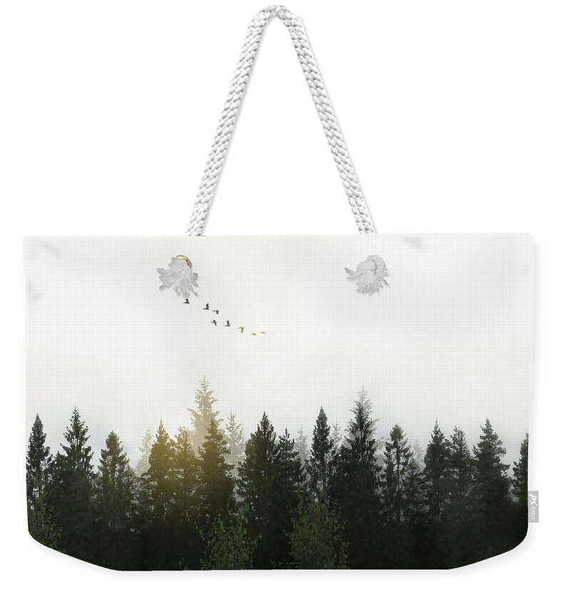 Forest Weekender Tote Bag featuring the digital art Forest by Nicklas Gustafsson