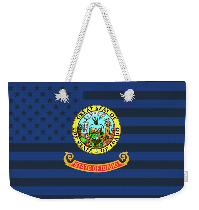 Idaho Weekender Tote Bag featuring the digital art Idaho State Flag Graphic USA Styling by Garaga Designs