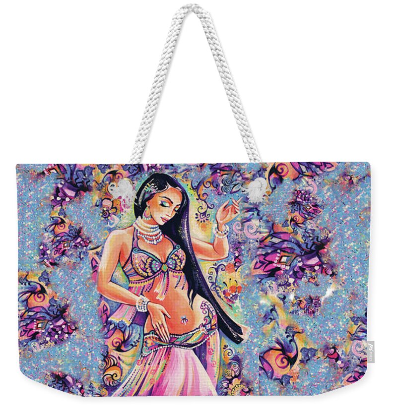 Belly Dancer Weekender Tote Bag featuring the painting Dancing in the Mystery of Shahrazad by Eva Campbell