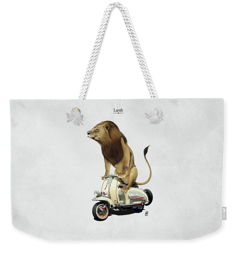 Illustration Weekender Tote Bag featuring the digital art Lamb #1 by Rob Snow