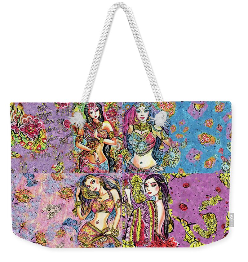Bollywood Dancer Weekender Tote Bag featuring the painting Eastern Flower by Eva Campbell