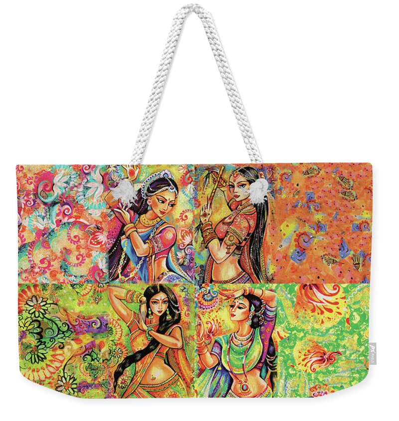 Bollywood Dancer Weekender Tote Bag featuring the painting Magic of Dance #1 by Eva Campbell