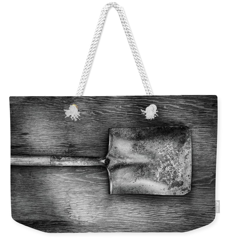 Antique Weekender Tote Bag featuring the photograph Square Point Shovel Down 3 by YoPedro