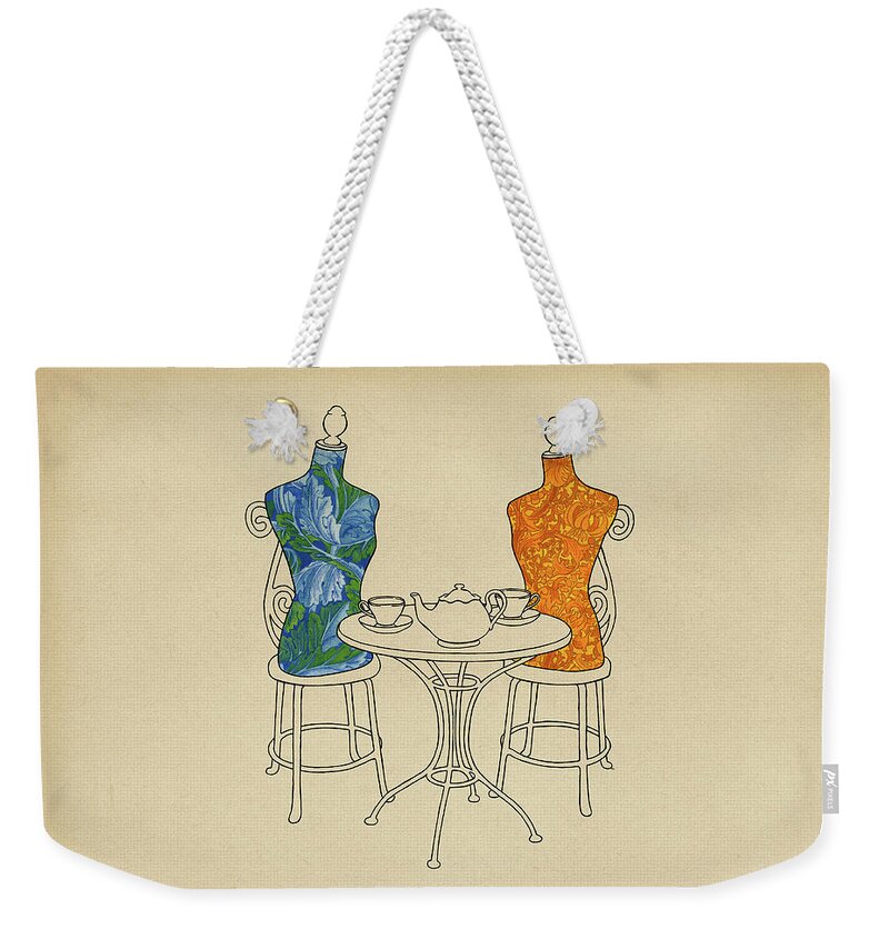 Dress Dummies Weekender Tote Bag featuring the painting High Tea by Meg Shearer