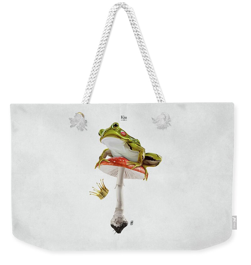 Illustration Weekender Tote Bag featuring the digital art Kiss by Rob Snow