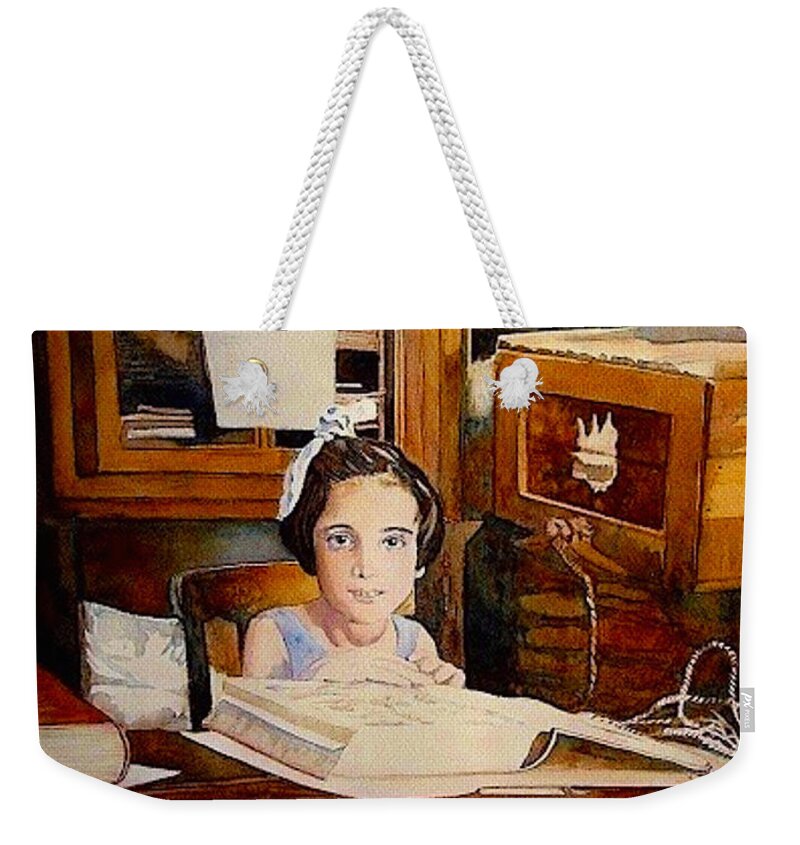 Fillette Weekender Tote Bag featuring the painting Etudes by Francoise Chauray