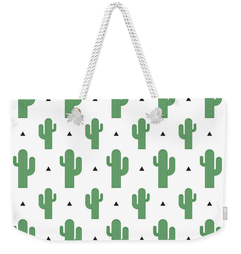 Cactus Weekender Tote Bag featuring the drawing Cacti #1 by Alina Krysko