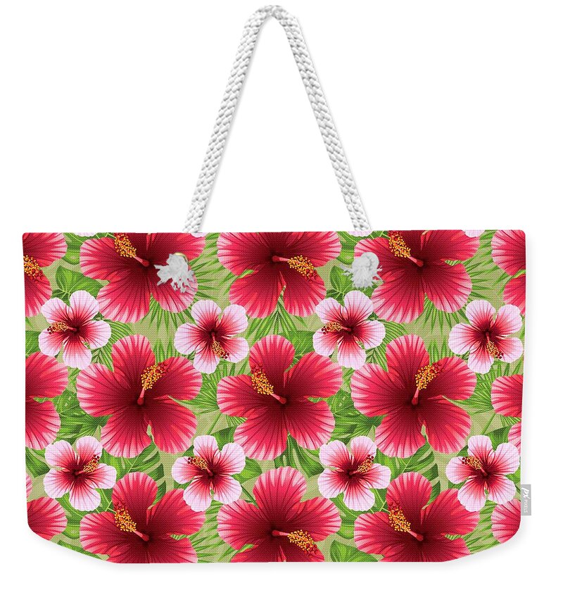 Beautiful-flowers Weekender Tote Bag featuring the digital art Tropical Flowers by Diane K Smith