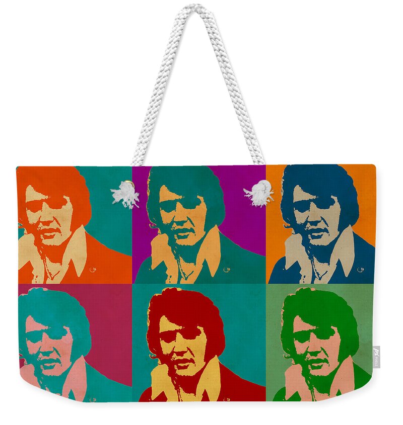 Elvis Presley Weekender Tote Bag featuring the digital art Elvis Presley by Anthony Murphy