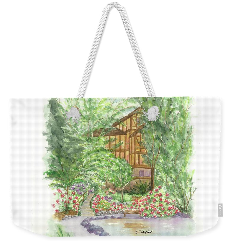 Shakespeare Plays Weekender Tote Bag featuring the painting Backside of Shakespeare by Lori Taylor