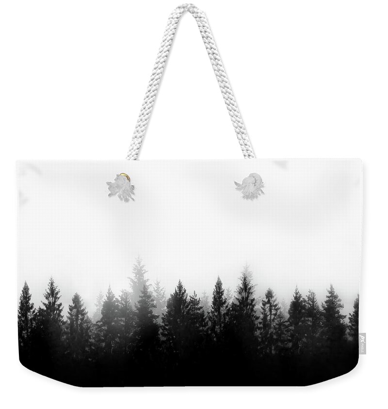 Nordic Weekender Tote Bag featuring the mixed media Scandinavian Forest by Nicklas Gustafsson
