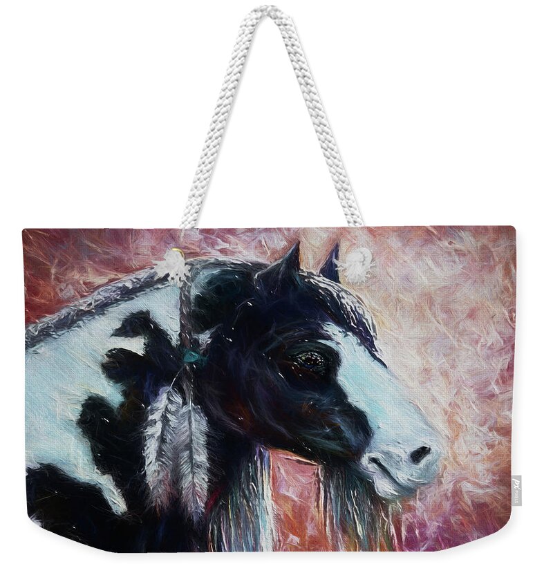 Stallion Weekender Tote Bag featuring the digital art Prairie Spirit by OLena Art by Lena Owens - Vibrant DESIGN