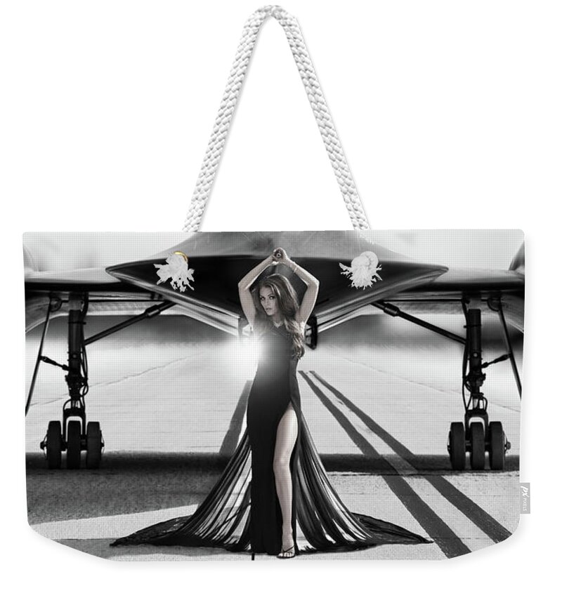 Spy Plane Weekender Tote Bag featuring the photograph Area 71 Dark Diva Mid by Dario Impini