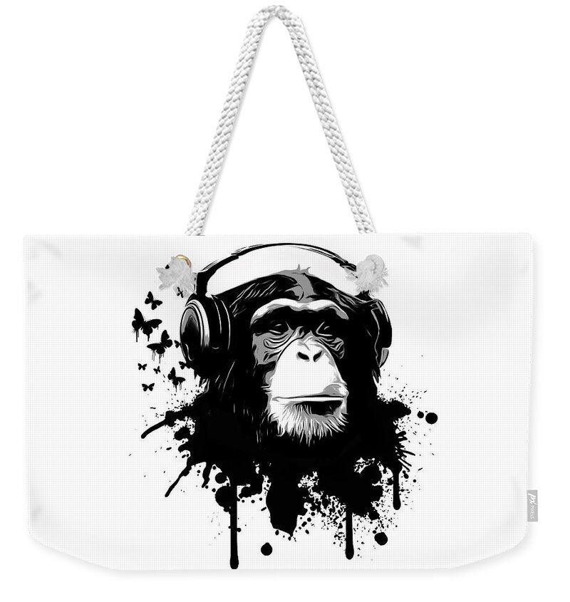 Ape Weekender Tote Bag featuring the digital art Monkey Business by Nicklas Gustafsson