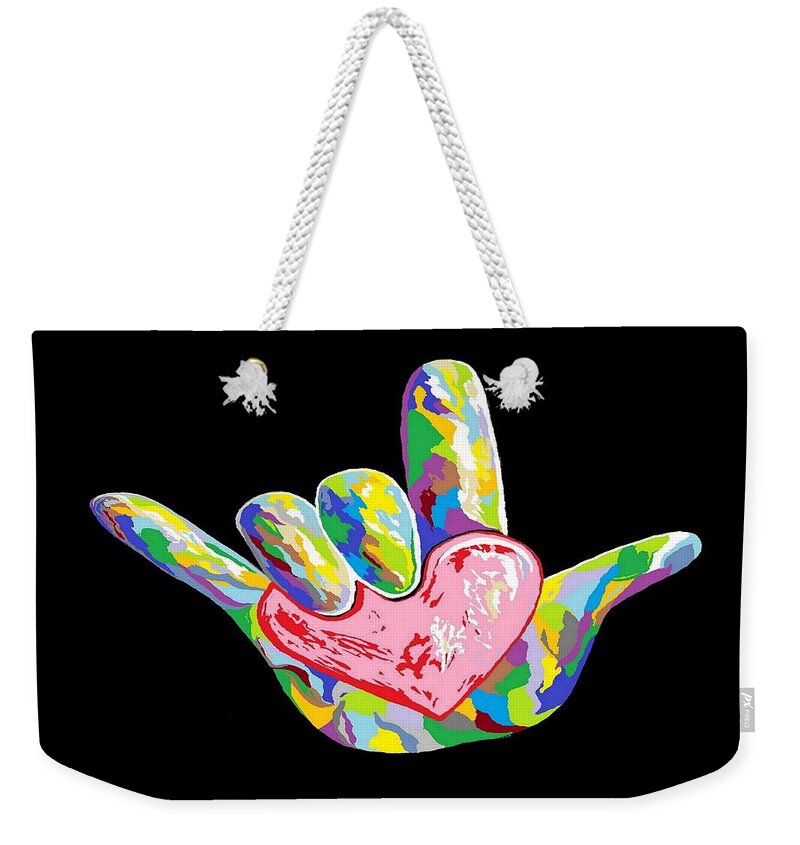 Heart Weekender Tote Bag featuring the painting I Heart You by Eloise Schneider Mote