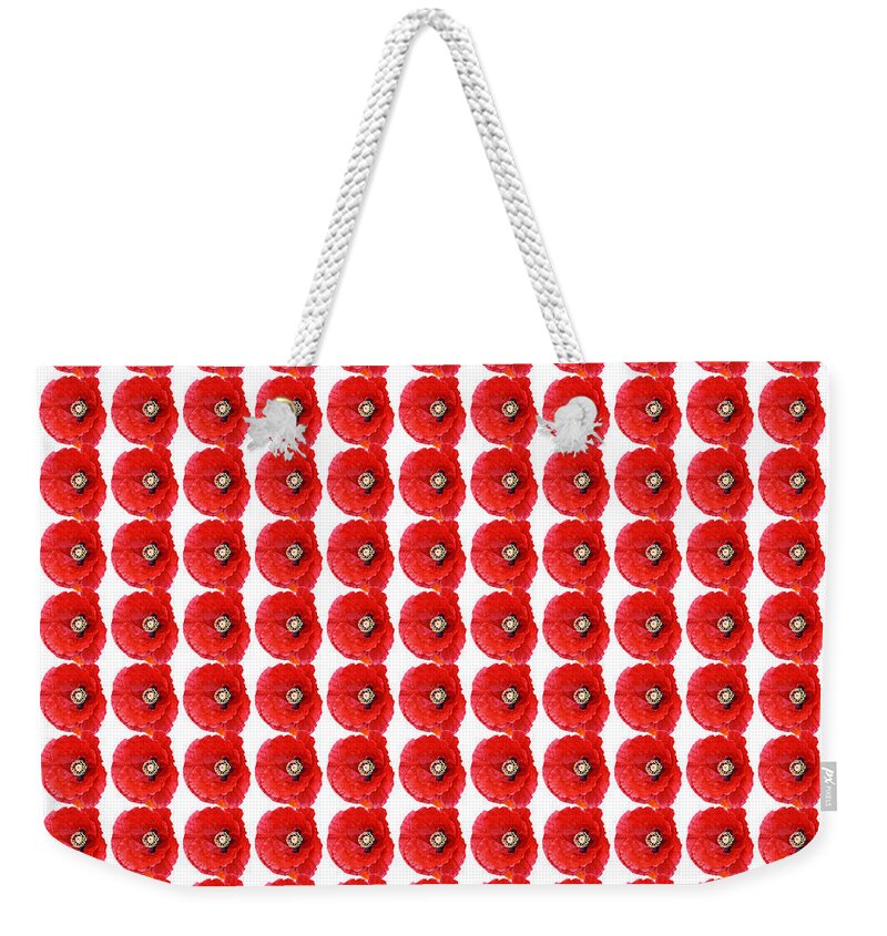 Poppy Weekender Tote Bag featuring the photograph Beautiful Red Poppy Papaver rhoeas by Marianne Campolongo