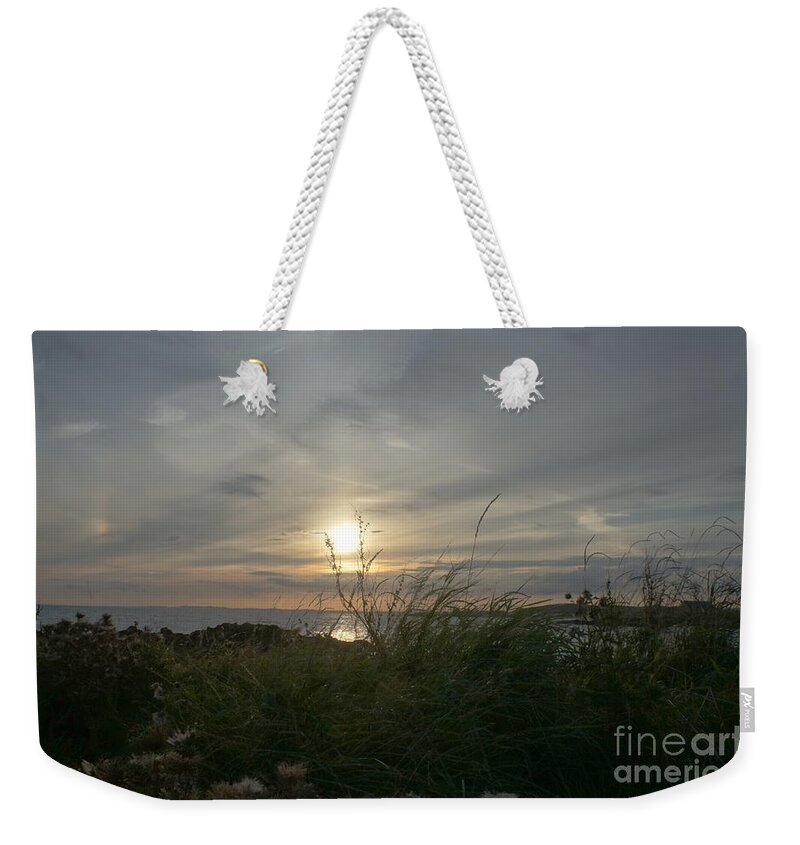 Setting Sun Weekender Tote Bag featuring the photograph As grass under the sun by Elena Perelman