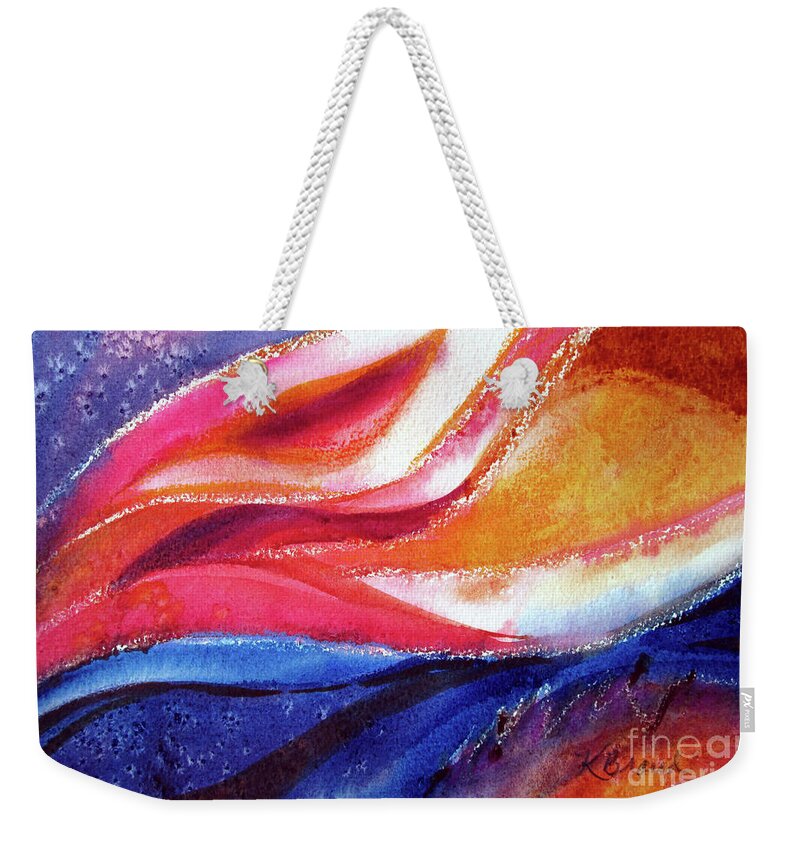 Painting Weekender Tote Bag featuring the painting As I Bloom by Kathy Braud