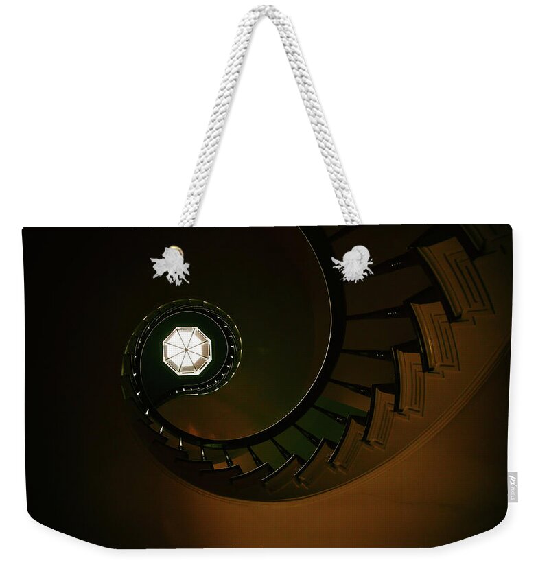 Spiral Weekender Tote Bag featuring the photograph Ascending to Light by Andrea Platt