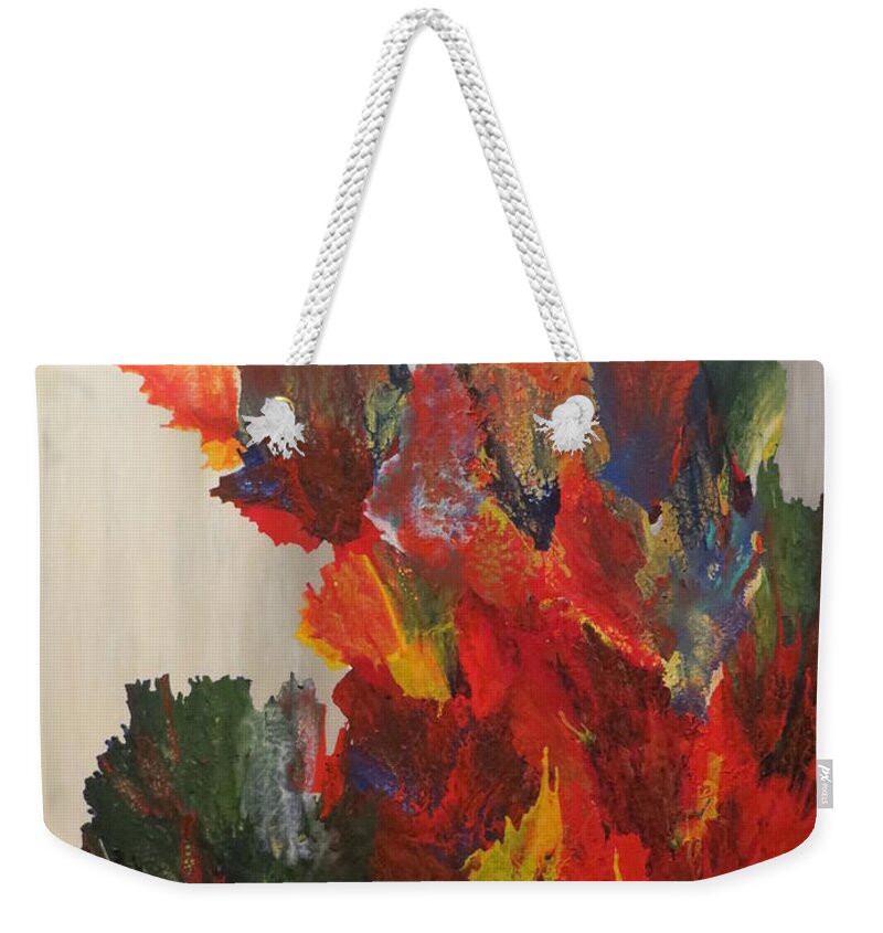 Large Abstract Weekender Tote Bag featuring the painting Ascension  by Soraya Silvestri