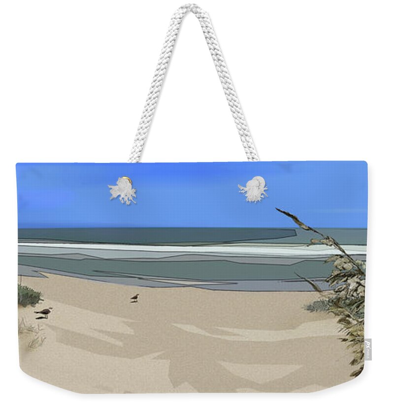 Seascape Weekender Tote Bag featuring the digital art Ashore by Gina Harrison