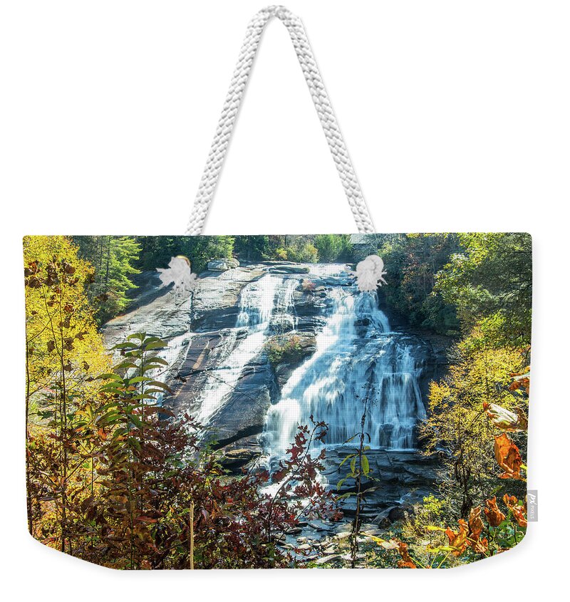Asheville Weekender Tote Bag featuring the photograph Ashville Area Waterfall by Richard Goldman