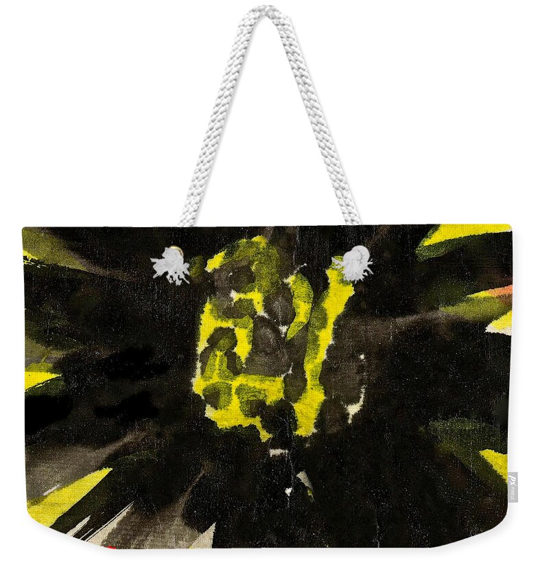 Watercolor Weekender Tote Bag featuring the painting Asian Sunflower by Joan Reese