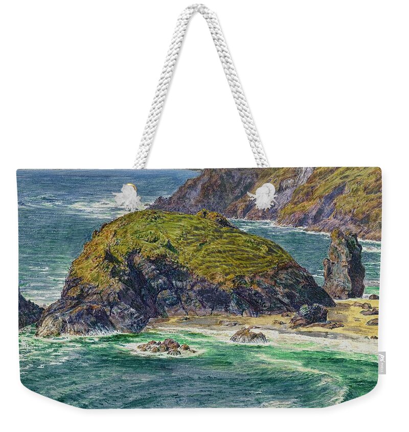 Asparagus Weekender Tote Bag featuring the painting Asparagus Island by William Holman Hunt