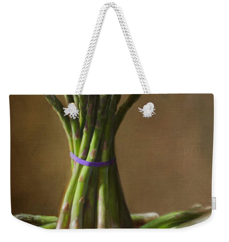Robert Papp Weekender Tote Bag featuring the painting Asparagus by Robert Papp